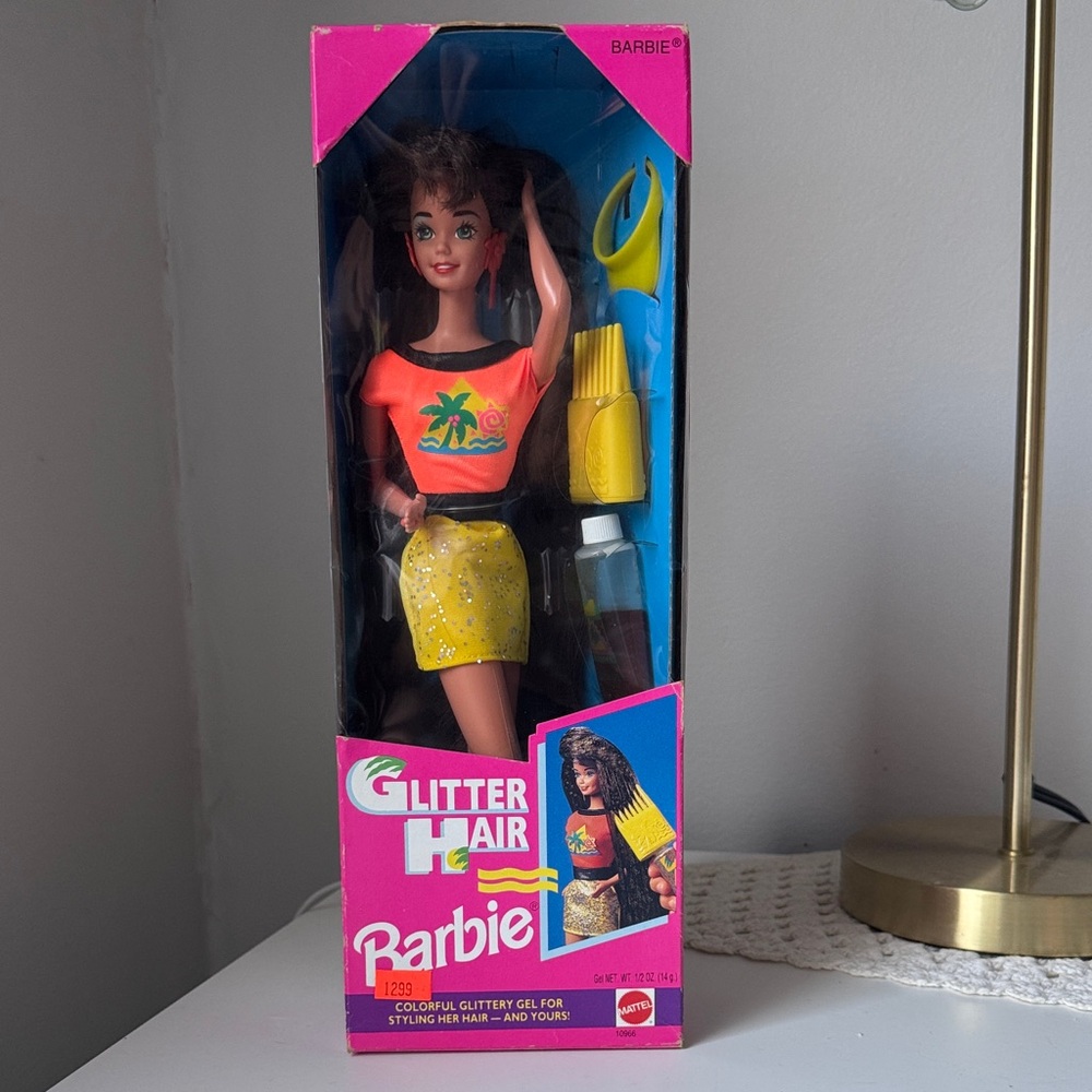 Barbie brunette glitter hair